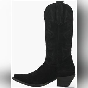 New Dingo Out West Cowboy Boot (Women) black suede coastal cowgirl western 8 NWT